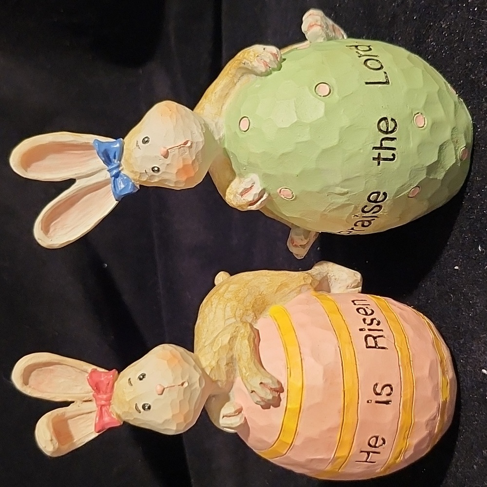 Resin Easter bunnies